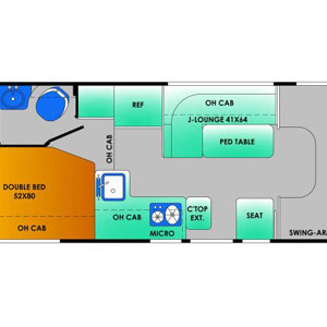 BT Coachmen Freelander – 5 Berth – daytime layout