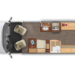 BT Hymer Aktiv Campervan – 3 Berth – day layout