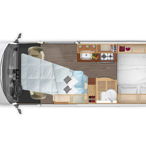 BT Hymer Aktiv Campervan – 3 Berth – night layout