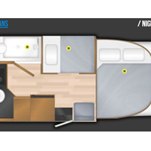 CA Compact Motorhome- 3 Berth – night layout