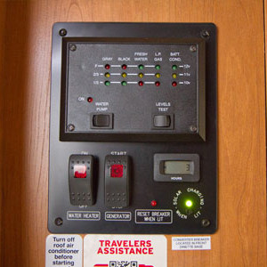 CA Large Motorhome – 7 Berth – control panel