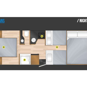 CA Large Motorhome – 7 Berth – night layout