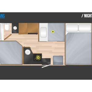 CA Standard Motorhome – 5 Berth – night layout