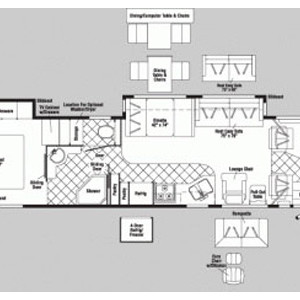 EMH Itasca Meridian 2 Slide-outs – 4 to 6 Berth – layout