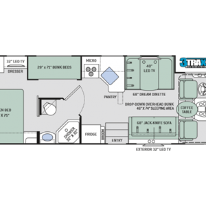 EMH Thor Ace 1 Slide-out – 8 to 10 Berth – layout