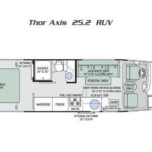 EMH Thor Axis 1 Slide-out – 4 to 5 Berth – layout