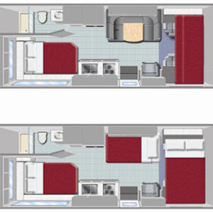 El Monte Cabover Style C25 RV – 5 Berth – layout