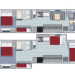 El Monte Slideout AF33 Family Sleeper RV – 6 Berth-day-night-layout