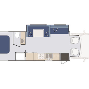 StarRV Cygnus Motorhome – 5 Berth – day layout