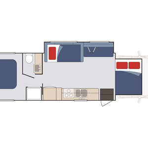 StarRV Cygnus Motorhome – 5 Berth -night layout