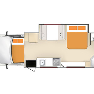 StarRV Perseus Motorhome – 6 Berth – night layout