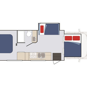 StarRV Tucana Motorhome – 5 Berth – night layout