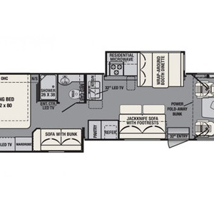 EMH Forest River 2 Slide-outs – 8 to 10 Berth – layout