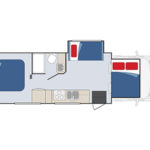 Apollo Sunrise Escape Motorhome – 4 to 6 Berth – night layout