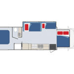 Apollo US Wanderer Motorhome – 4 to 7 Berth – night layout