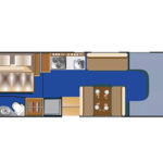 RB Class C 25-27 Motorhome – 6 berth – day layout