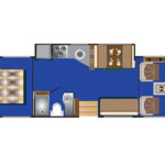 RB Class A 30-32 Motorhome – 6 Berth – day layout