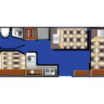 RB Class C 21-23 Motorhome – 4 berth – night layout