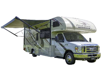 RB Class C 26-28 Motorhome – 6 Berth-external-awning-open