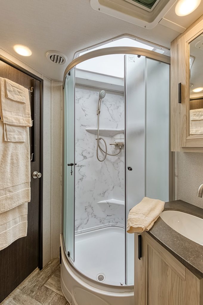 El Monte RV C Family Sleeper-Interior_shower_open