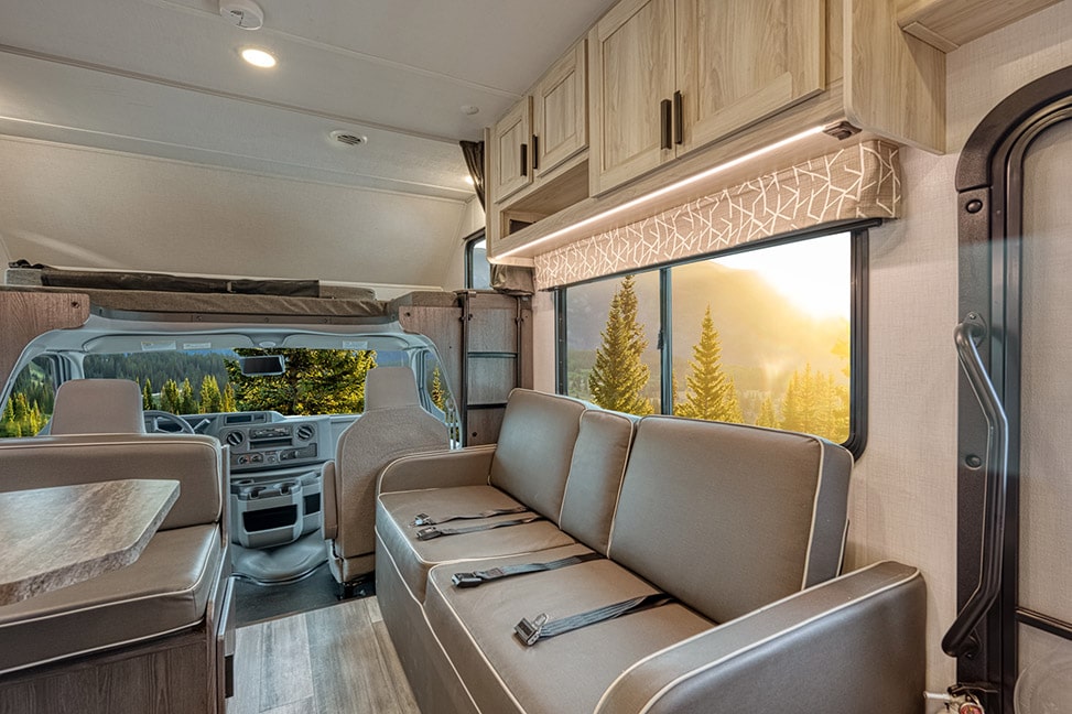 El Monte RV Class C Large-Interior_sleeper_couch