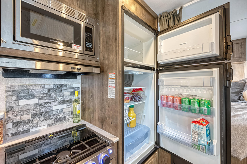 El Monte RV Class C Small-Interior_fridge_open