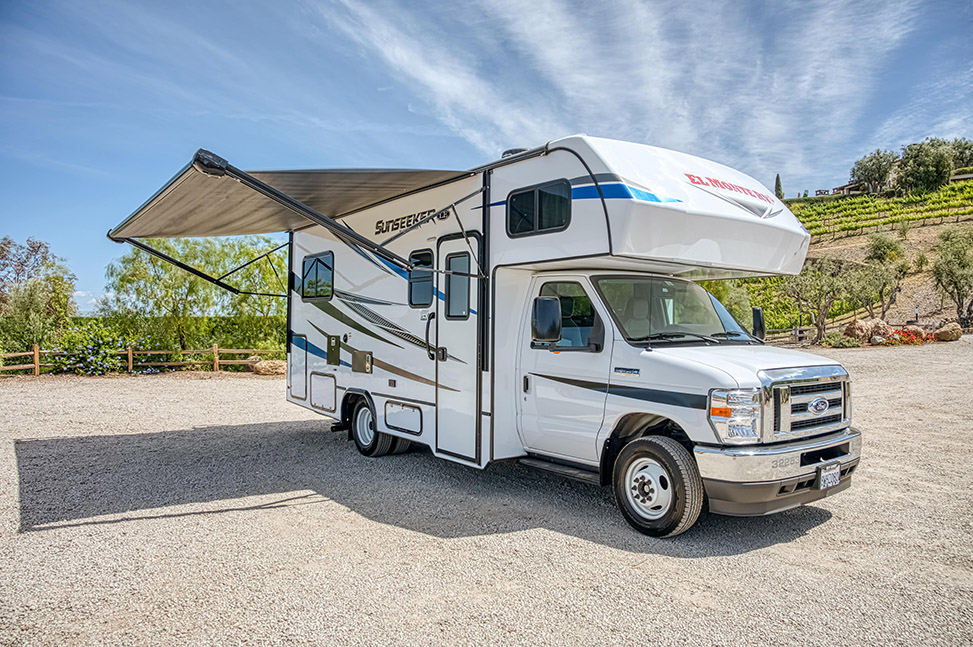 El Monte RV Class C Small-exterior_front_open_awning