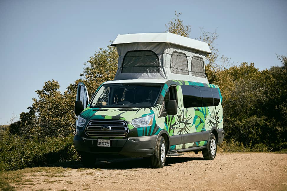 Escape Campervans Del Mar-5 Berth-exterior-popup