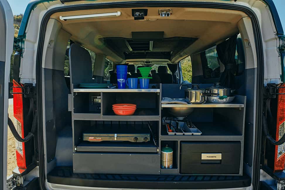 Escape Campervans Del Mar-5 Berth-utensils