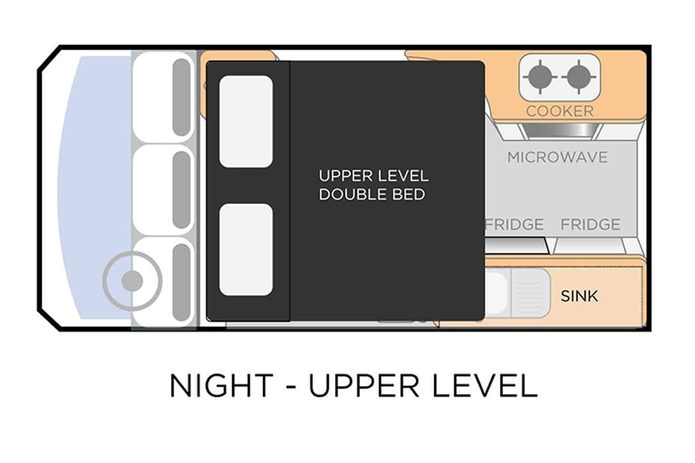 Hi5-Campervan-USA-Night-Layout-Upper-Double-Bed