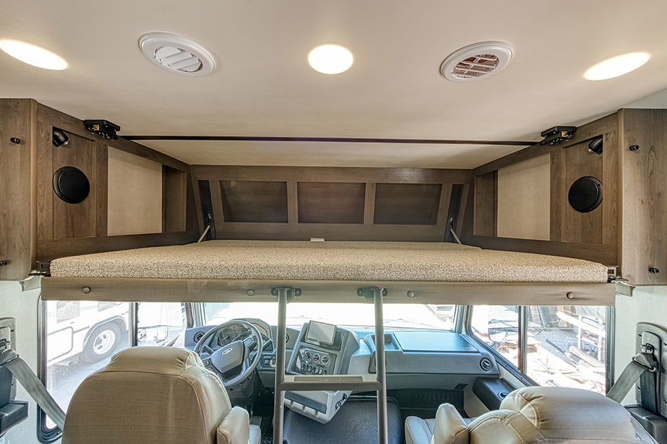 Road Bear RV Class A 30-32' With Slide-Out-Interior_bed_above_driver