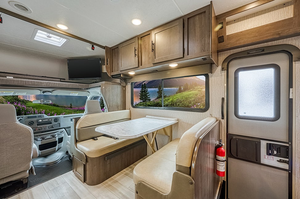 Road Bear RV Class C 26-28-Interior_dining_table_bed